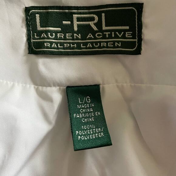 Lauren Ralph Lauren Royal Blue White Full Zip Windbreaker Rain Jacket Size L - Picture 6 of 7